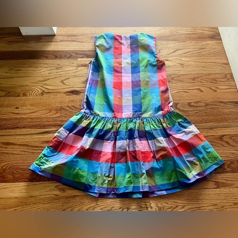 ♠️Kate Spade Madras Taffeta Shift Dress, Blue Multi-Color. Small. EUC - Picture 10 of 10